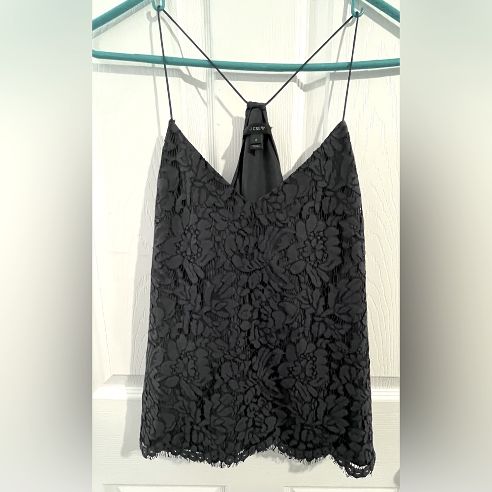 J. Crew Black Embellished Backless Camisole